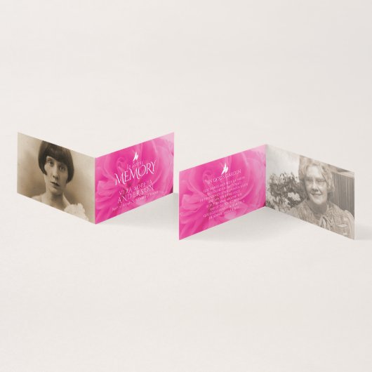 Beerdigung in der liebenden Erinnerung rosa Roseng (Innenseite und Außenseite)