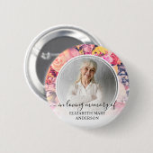 Beerdigung in einem hellen Foto der Erinnerung Button (Vorne & Hinten)