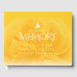 Beerdigung in gelbem Gästebuch der Rose des gelben