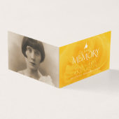 Beerdigung in gelber Gedächtnisrosenkarte (Vorderseite)