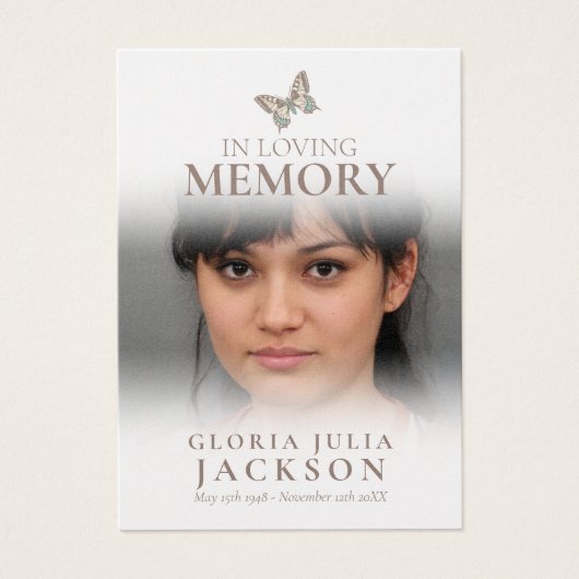 Beerdigung in liebenden Erinnerungsschmetterling r (Vorderseite)