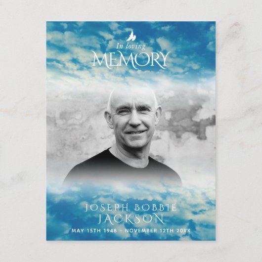 Beerdigung in liebenden Gedächtniswolken Gebet / G Begleitkarte (Rückseite)