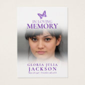 Beerdigung in lila Schmetterlingsgedicht (Vorderseite)