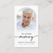 Beerdigung in Love Memory Foto Script-Gebetskarten Visitenkarte (Vorderseite)