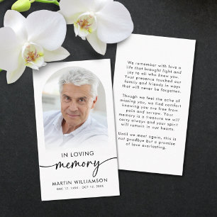 Beerdigung in Love Memory Foto Script-Gebetskarten Visitenkarte