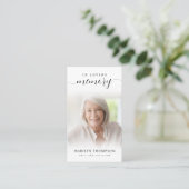 Beerdigung in Love Memory Script Foto Gebetskarte Visitenkarte (Stehend Vorderseite)