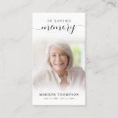 Beerdigung in Love Memory Script Foto Gebetskarte Visitenkarte (Vorderseite)