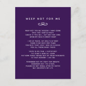 Beerdigung in unseren Herzen für immer lila Foto G Begleitkarte (Rückseite)