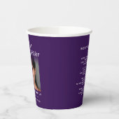 Beerdigung in unseren Herzen für immer lila Gedich Pappbecher (Links)