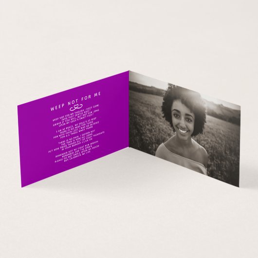 Beerdigung in unseren Herzen für immer mauve Gedic (Innenseite)