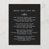 Beerdigung in unseren Herzen für immer schwarzes F Begleitkarte (Rückseite)