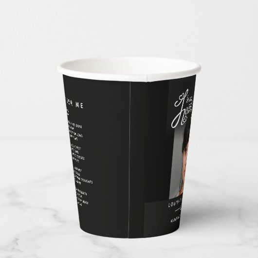 Beerdigung in unseren Herzen für immer schwarzes G Pappbecher (Rechts)