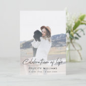 Beerdigung | Informelle Feier des Lebens Einladung (Stehend Vorderseite)