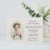 Beerdigung katholische Gedenkstätte Jesus Beileid Dankeskarte (Stehend Vorderseite)