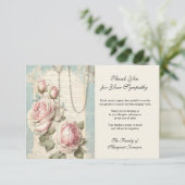 Beerdigung Katholische Gedenkstätte Rosary und Ros Dankeskarte (Stehend Vorderseite)