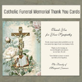 Beerdigung katholische Jesus-Rose überqueren Beile Dankeskarte