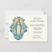 Beerdigung Katholische Jungfrau Mary Condolence Dankeskarte (Vorderseite)