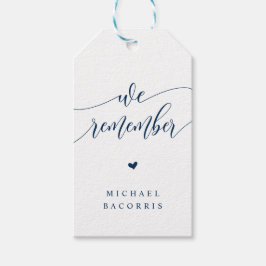 Beerdigung, Kerze, Moderne Kalligraphie, Navy Blue Geschenkanhänger