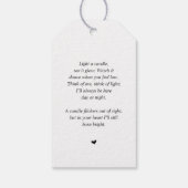 Beerdigung, Kerze, Moderne Kalligraphie, Schwarze Geschenkanhänger (Rückseite)