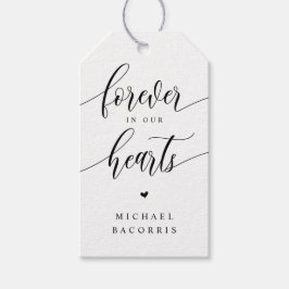 Beerdigung, Kerze, Moderne Kalligraphie, Schwarze  Geschenkanhänger