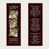 Beerdigung Lesezeichen Gedenkstätte 3 Foto Kariert (Vorne & Hinten)