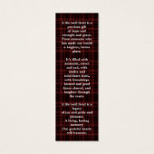 Beerdigung Lesezeichen Gedenkstätte 3 Foto Kariert (Rückseite)