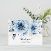 Beerdigung Liebe Erinnerung Blue Navy DANK | FOTO Karte (Stehend Vorderseite)