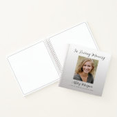 Beerdigung, Liebe Erinnerung, Silber, Name Dates F Notizblock (Innenseite)