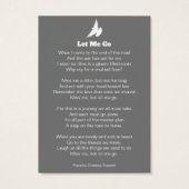 Beerdigung ließ mir, das Gedicht "Weiße Taube" gra (Rückseite)