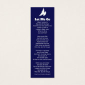 Beerdigung ließ mir zu gehen weißen Taube Gedicht  (Rückseite)