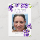 Beerdigung lila Himmel Blume Gedicht Foto halten S Begleitkarte (Vorderseite)