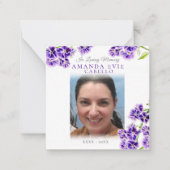 Beerdigung lila Himmel Blume Gedicht Foto halten S Mitteilungskarte (Vorderseite)