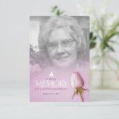 Beerdigung lila Rose Foto Gedenkgedicht (Stehend Vorderseite)