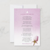 Beerdigung lila Rose Foto Gedenkgedicht (Rückseite)