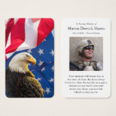 Beerdigung Loss Bald Adler Gebet Sympathiekarten (Vorne & Hinten)