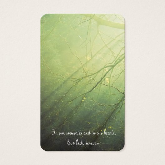 Beerdigung Loss Friedlicher Wald Gebet Sympathieka (Vorderseite)