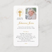 Beerdigung Loss Hail Mary Gebet Sympathie Karte (Rückseite)