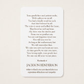 Beerdigung Loss Land Sunset Gebet Sympathiekarten (Rückseite)