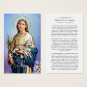 Beerdigung Loss St. Agnes Gebet Sympathie Karten (Vorne & Hinten)