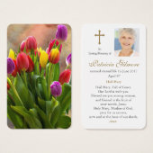 Beerdigung Loss Tulip Bouquet Gebet Sympathiekarte (Vorne & Hinten)