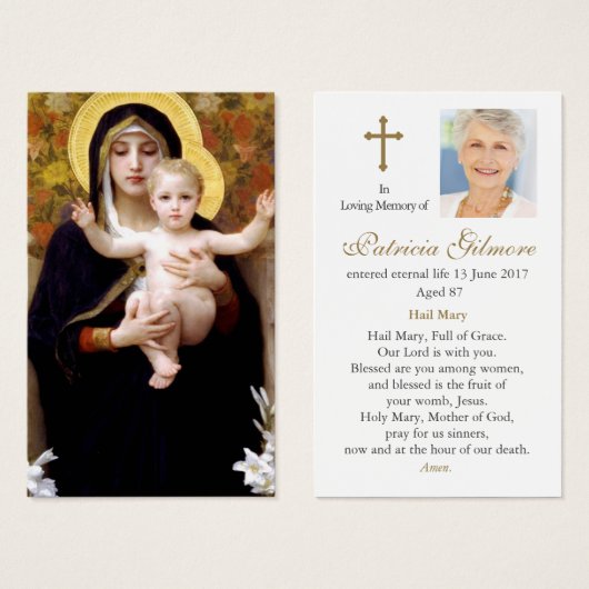 Beerdigung Loss Wallfahrtskirche Madonna Lilies Ge (Vorne & Hinten)