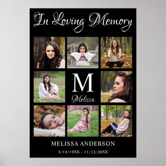 Beerdigung Love Gedächtnis Personalisierte FotoCol Poster (Vorne)