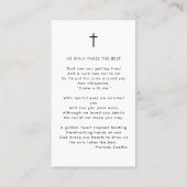 Beerdigung Love Memory Foto Cross Gebet Card Visitenkarte (Rückseite)