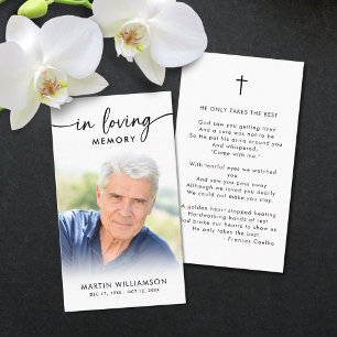Beerdigung Love Memory Foto Cross Gebet Card Visitenkarte