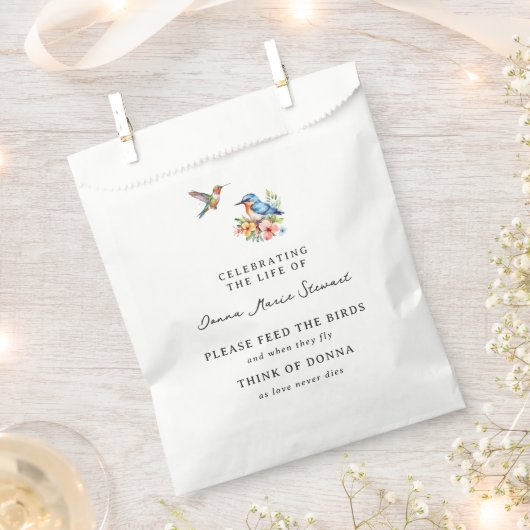 Beerdigung | Love Memory Wild Bird Seeds Geschenktütchen (Ausgeschnitten)
