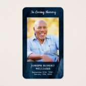 Beerdigung Memorial Blue Marble Foto Gebetskarte (Vorderseite)