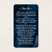 Beerdigung Memorial Blue Marble Foto Gebetskarte (Rückseite)