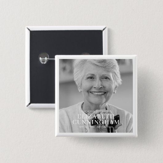 Beerdigung Memorial Classic Einfaches Foto Button (Vorne & Hinten)