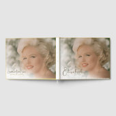 Beerdigung Memorial Einfaches Foto White Overlay Gästebuch (Voll)