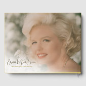 Beerdigung Memorial Einfaches Foto White Overlay Gästebuch (Rückseite)